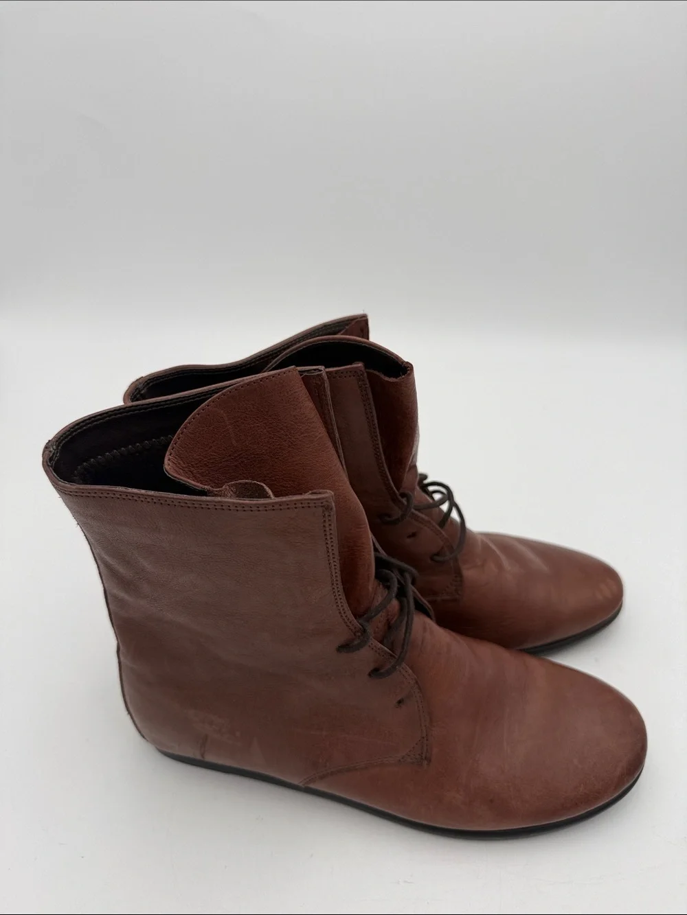 THE FLEXX Brown Leather Chukka Boots women 7.5 vintage Y2K casual office retro